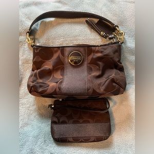 Coach should bag and matching wristlet